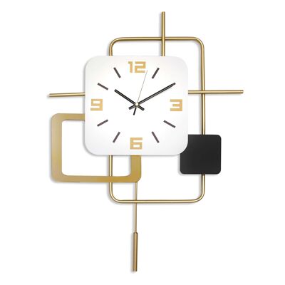 ADM - 'Square combination 2' wall clock - Gold color - 63 x 44 x 4 cm