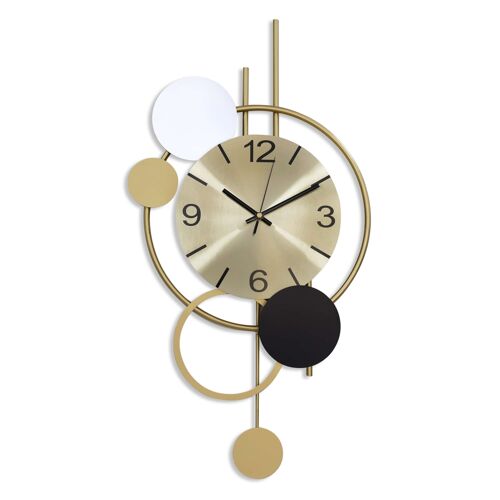 ADM - Orologio da parete 'Geometric party' - Colore Oro - 63 x 34 x 4 cm