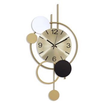 ADM - Horloge murale 'Geometric party' - Couleur or - 63 x 34 x 4 cm 1