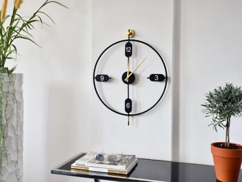 ADM - Horloge murale 'Easy Way' - Couleur noire - 63 x 50 x 5 cm 4