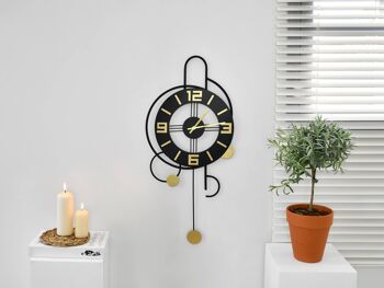 ADM - Horloge murale 'Wires Union' - Couleur noire - 73 x 34 x 4 cm 4