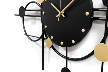 ADM - Horloge murale 'Futurisme' - Couleur noire - 47 x 80 x 5 cm 7