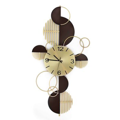 ADM - 'Circular Abstraction' wall clock - Gold color - 83 x 43 x 5 cm