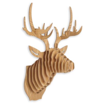 ADM - 'Deer' Puzzle Trophy - Wood Color - 64 x 49 x 35 cm
