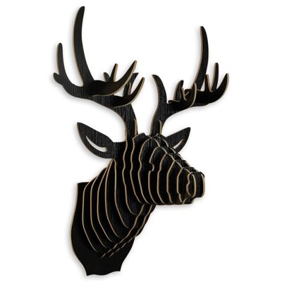 ADM - Trophée Puzzle 'Cerf' - Couleur Noir - 64 x 49 x 35 cm