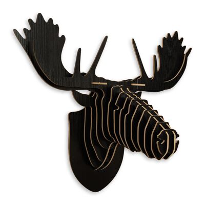ADM - 'Elk' Puzzle Trophy - Schwarze Farbe - 55 x 68 x 35 cm