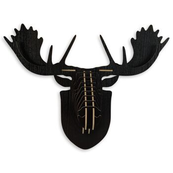 ADM - Trophée Puzzle 'Elk' - Couleur Noir - 55 x 68 x 35 cm 2