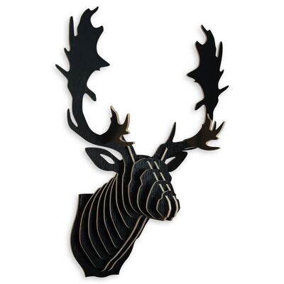 ADM - 'Reindeer' Puzzle Trophy - Black Color - 74 x 50 x 37 cm