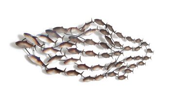 ADM - Tableau métal 'École de petits poissons' - Couleur multicolore - 44 x 144 x 4 cm 6