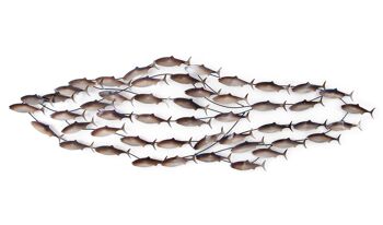 ADM - Tableau métal 'École de petits poissons' - Couleur multicolore - 44 x 144 x 4 cm 1