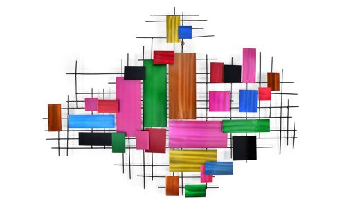 ADM - Quadro in metallo 'Composizione Astratta' - Colore Multicolore3 - 95 x 127 x 6 cm