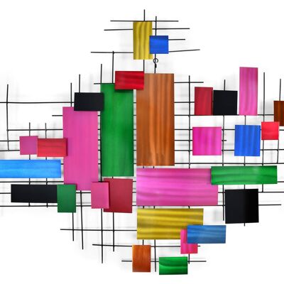 ADM - Metallbild 'Abstrakte Komposition' - Mehrfarbig3 - 95 x 127 x 6 cm