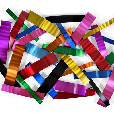ADM - Pintura sobre metal 'Composición de bandas de colores' - Color multicolor - 68 x 103 x 7 cm