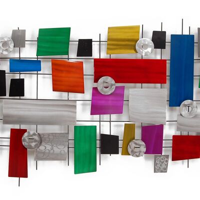 ADM - Metallbild 'Abstrakte Komposition' - Mehrfarbig2 Farbe - 67 x 122 x 8 cm