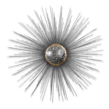 ADM - Tableau métal 'Soleil' - Couleur argent - 100 x 100 x 5 cm 4