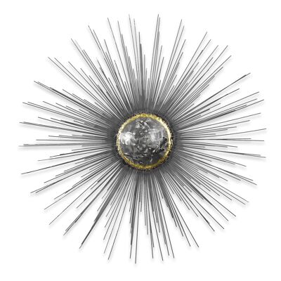 ADM - Tableau métal 'Soleil' - Coloris Argent - 100 x 100 x 5 cm