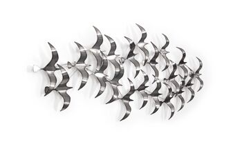 ADM - Tableau métal 'Volée de mouettes' - Couleur argent - 61 x 136 x 10 cm 6