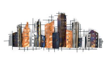 ADM - Tableau en métal 'City Profile' - Couleur orange - 52 x 125 x 5 cm 1