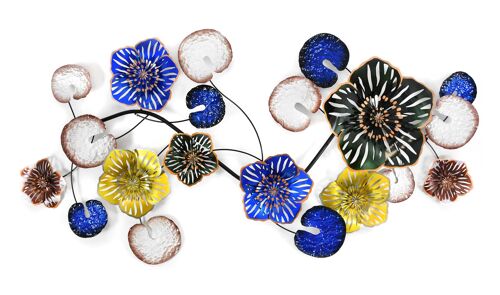 ADM - Quadro in metallo 'Composizione di fiori' - Colore Multicolore - 71 x 153 x 8 cm