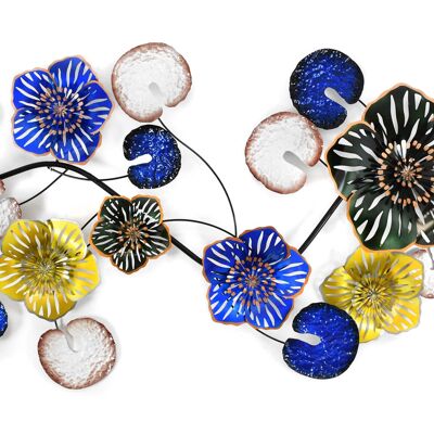 ADM - Quadro in metallo 'Composizione di fiori' - Colore Multicolore - 71 x 153 x 8 cm