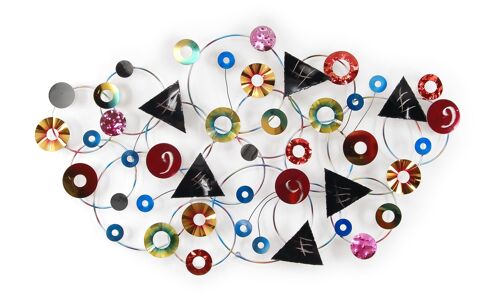 ADM - Quadro in metallo 'Composizione di triangoli e cerchi' - Colore Multicolore - 70 x 120 x 7 cm