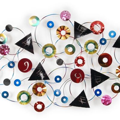ADM - Metallbild 'Komposition aus Dreiecken und Kreisen' - Mehrfarbig - 70 x 120 x 7 cm