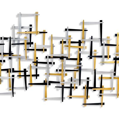 ADM - Metallbild 'Abstrakte Komposition' - Mehrfarbig - 58 x 108 x 5 cm