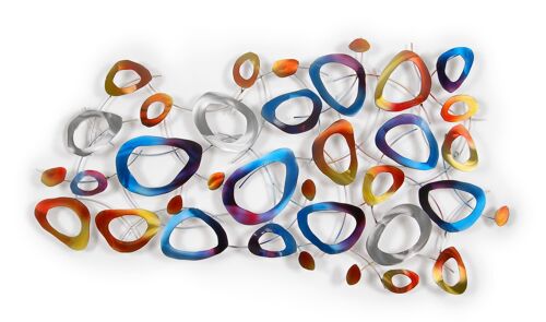 ADM - Quadro in metallo 'Composizione di anelli' - Colore Multicolore - 68 x 125 x 7 cm