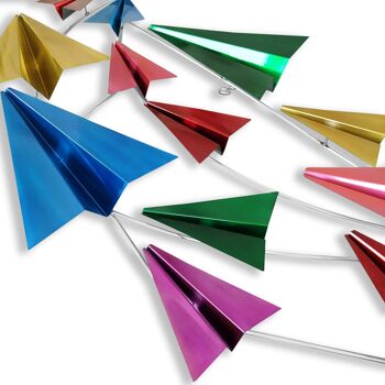 ADM - Tableau métal 'Paper Airplanes' - Couleur multicolore - 61 x 121 x 9 cm 7