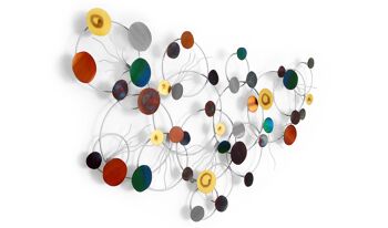 ADM - Tableau en métal 'Composition de cercles et d'anneaux' - Couleur multicolore - 73 x 121 x 5 cm 6