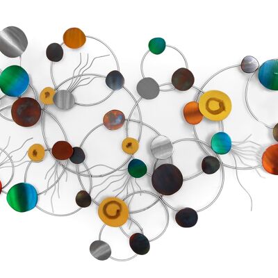 ADM - Metallbild 'Komposition aus Kreisen und Ringen' - Mehrfarbig - 73 x 121 x 5 cm