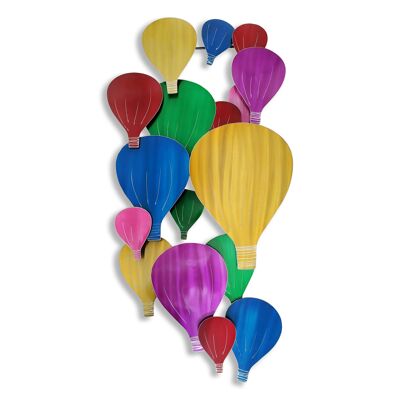 ADM - Cuadro metálico 'Globos aerostáticos' - Color multicolor - 92 x 48 x 5,5 cm