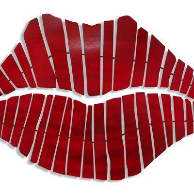 ADM - Peinture sur métal 'Lèvres' - Couleur rouge - 53 x 99 x 2 cm