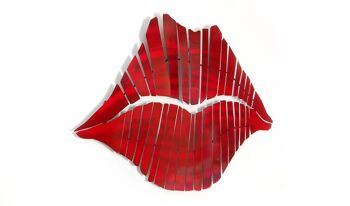ADM - Peinture sur métal 'Lèvres' - Couleur rouge - 53 x 99 x 2 cm 2