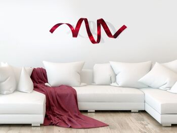 ADM - Tableau métal 'Flying Ribbon' - Couleur rouge - 91 x 34 x 25 cm 6