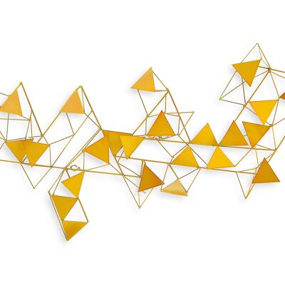 ADM - Metal painting 'Composition of triangles' - Orange color - 53 x 115 x 8 cm