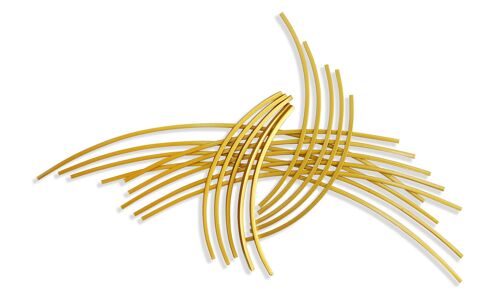 ADM - Quadro in metallo 'Flussi Intersecanti' - Colore Oro - 61 x 105 x 7 cm