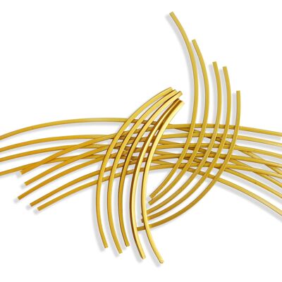 ADM - 'Intersecting Flows' metal picture - Gold color - 61 x 105 x 7 cm