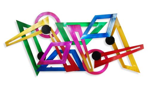 ADM - Quadro in metallo 'Composizione di figure geometriche' - Colore Multicolore - 49 x 104 x 6 cm