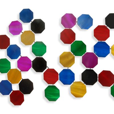 ADM - Cuadro metálico 'Composición Panal' - Color multicolor - 65 x 111 x 5 cm