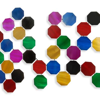 ADM - Metal picture 'Honeycomb composition' - Multicolor color - 65 x 111 x 5 cm