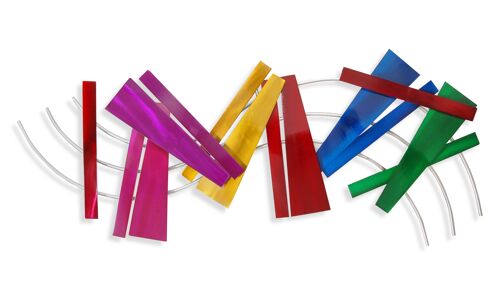 ADM - Quadro in metallo 'Onde Musicali' - Colore Multicolore - 45 x 104 x 7 cm