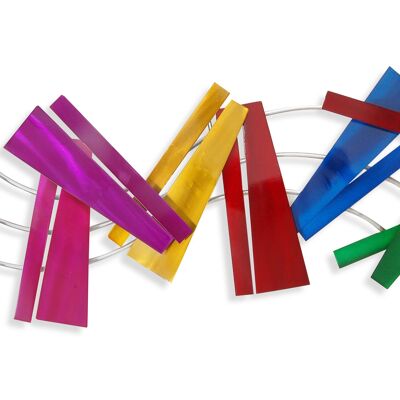 ADM - Quadro in metallo 'Onde Musicali' - Colore Multicolore - 45 x 104 x 7 cm