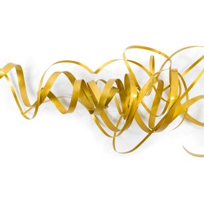 ADM - Metal painting 'Vortex of ribbons' - Gold color - 48 x 108 x 26 cm