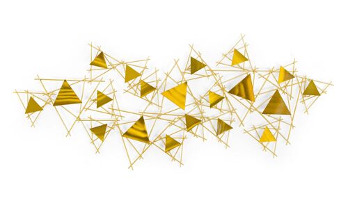 ADM - Quadro in metallo 'Composizione di triangoli' - Colore Oro - 53 x 120 x 6 cm