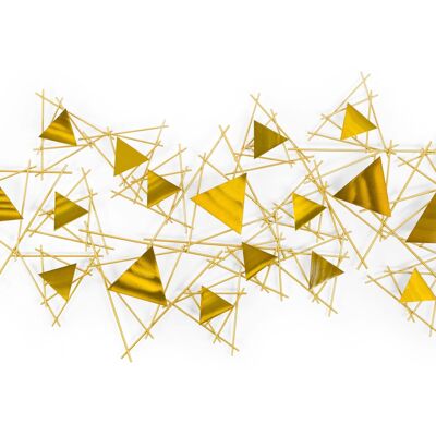 ADM - Pintura sobre metal 'Composición de triángulos' - Color dorado - 53 x 120 x 6 cm