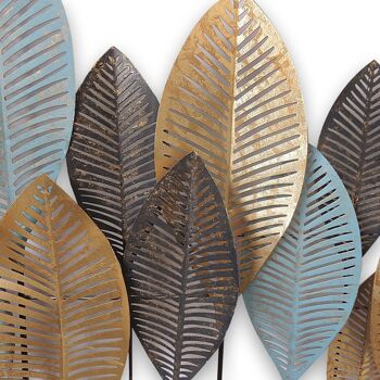 ADM - Peinture sur métal 'Composition de feuilles stylisées' - Couleur multicolore - 76 x 122 x 6 cm 4