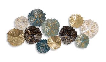 ADM - Tableau métal 'Feuilles de Lotus' - Multicolore - 62 x 120 x 8 cm 5