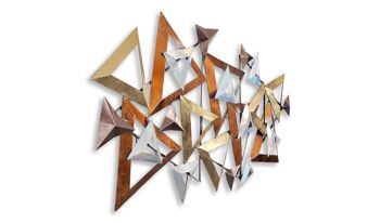ADM - Peinture sur métal 'Composition de triangles' - Multicolore - 63 x 130 x 6 cm 6