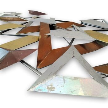 ADM - Peinture sur métal 'Composition de triangles' - Multicolore - 63 x 130 x 6 cm 7